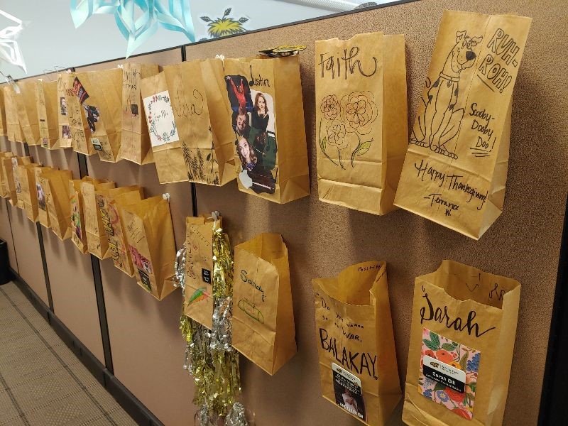 Admissions thankfulness bags