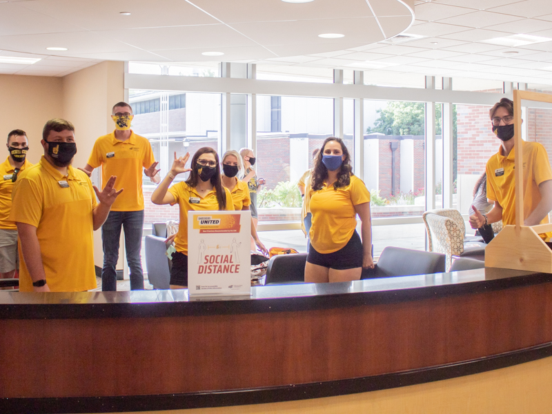 Students standing together