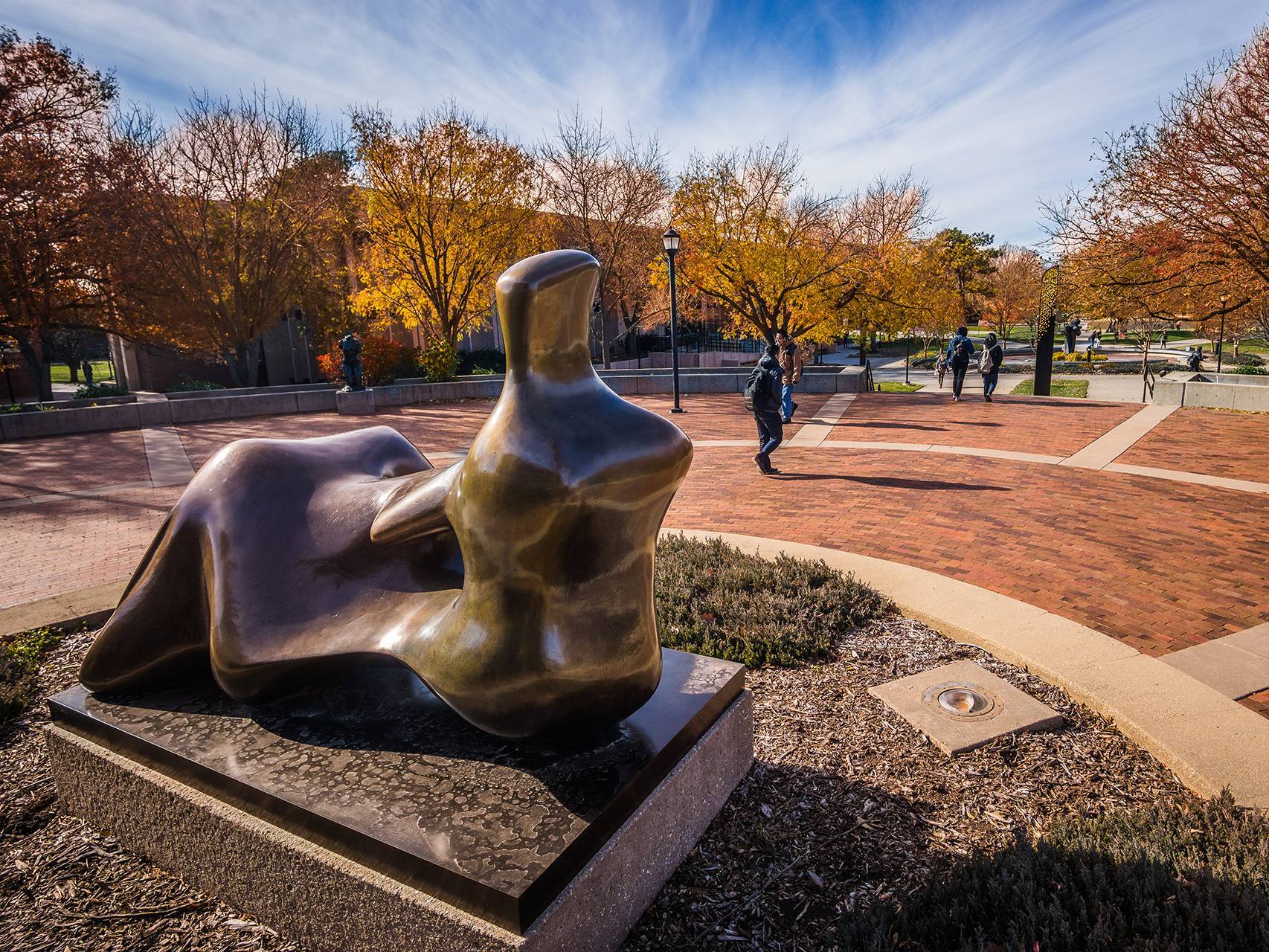 Leaning woman sculpture by Ablah library.