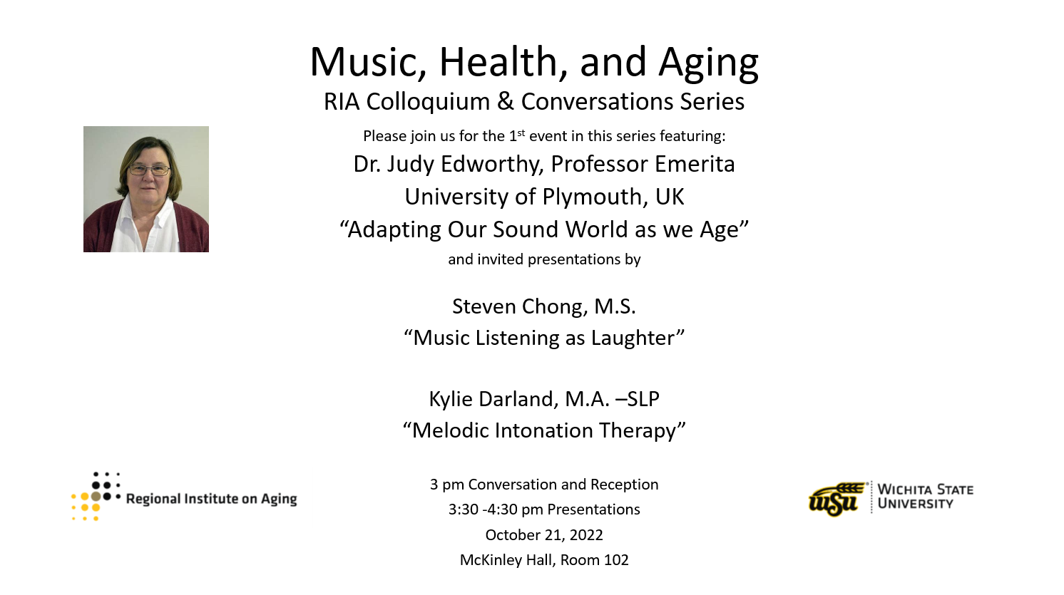 Music , health, and aging event details. 