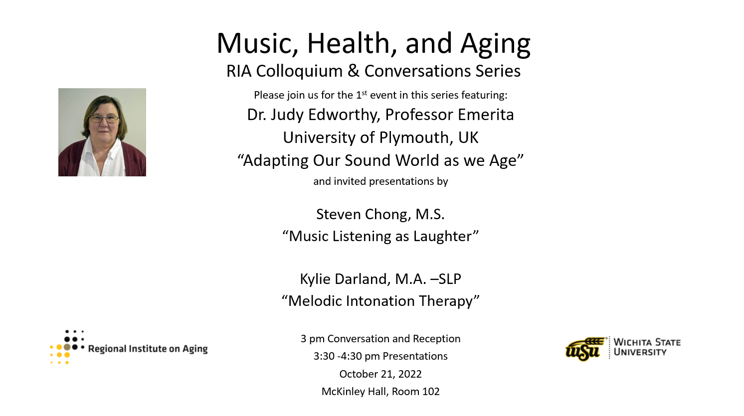 Event Flyer - Dr. Judy Edworthy's talk