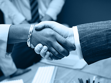 A handshake between two people