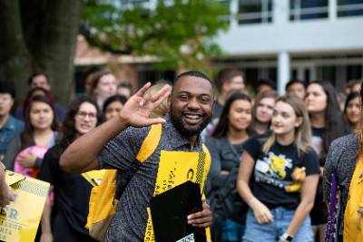 African American male student smiling