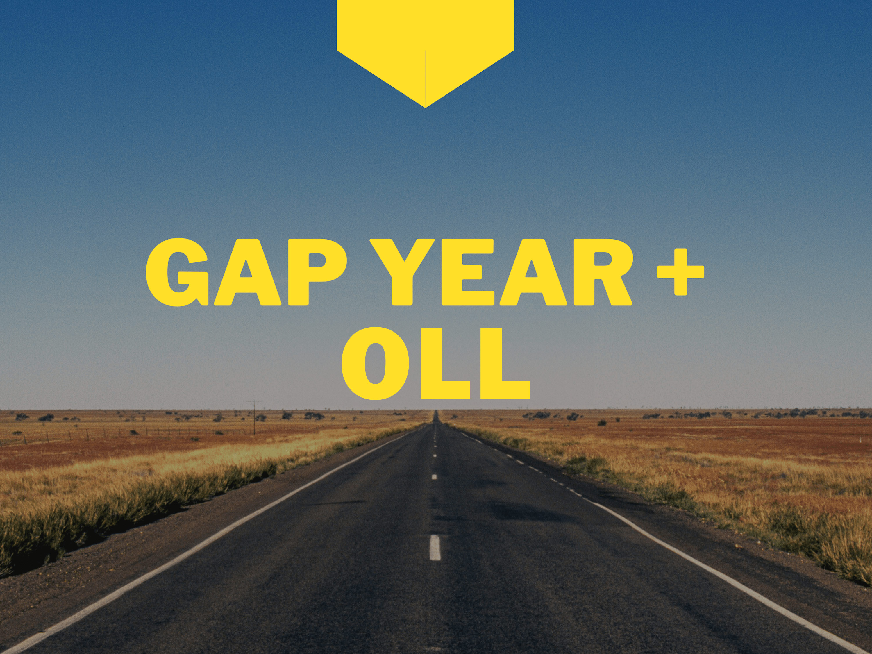Decorative graphic banner for the Gap Year + OLL program