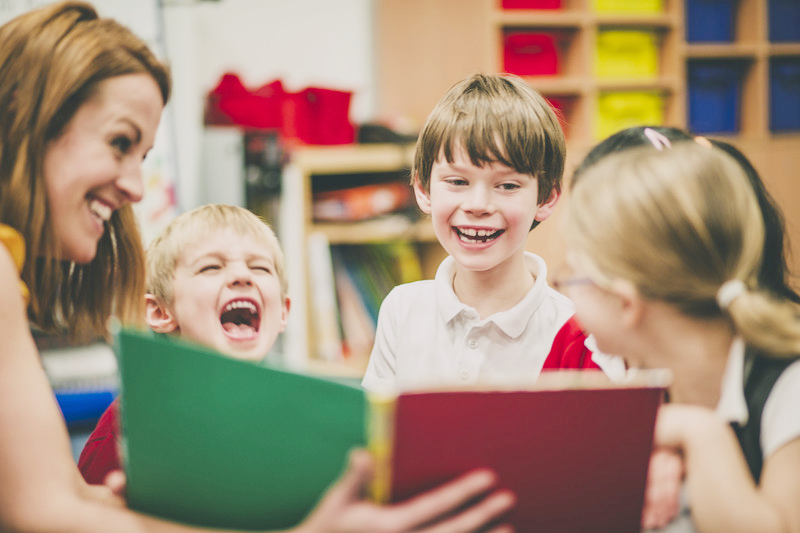 teacher reading to students