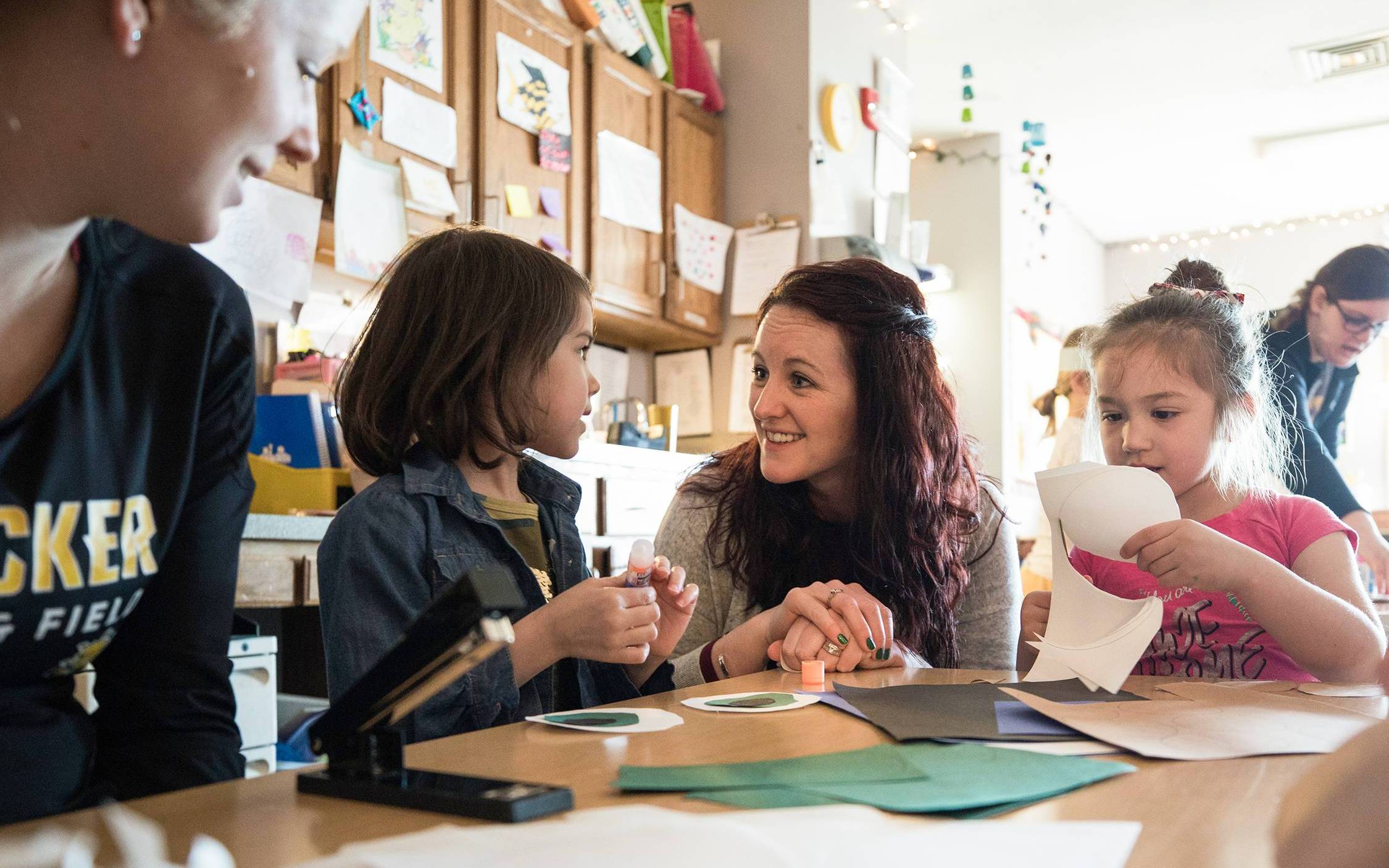 College of Applied Studies students working with children