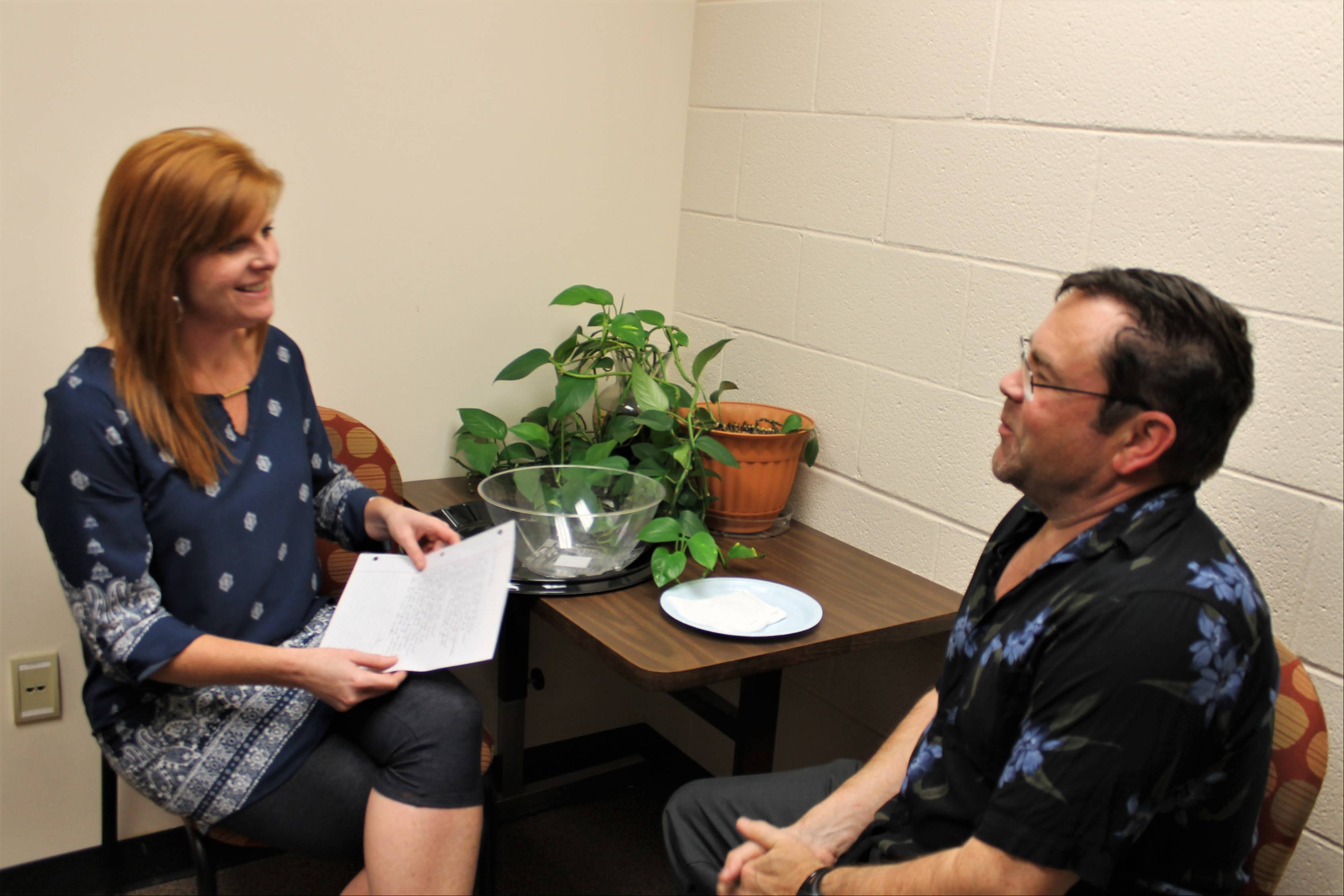 Students practicing counseling techniques