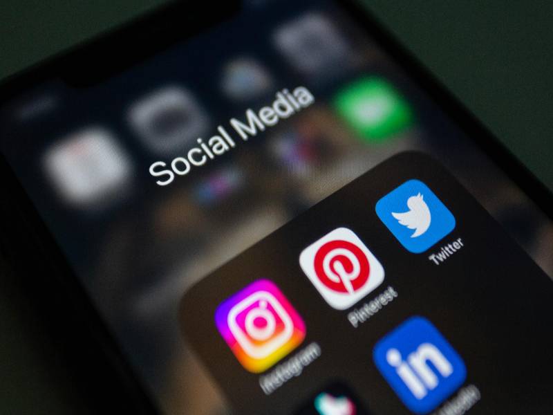 Social media icon on phone