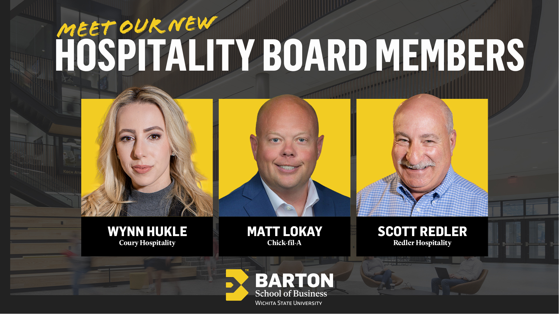 Meet our New Hospitality Board Members Wynn Hukle, Matt Lokay and Scott Redler
