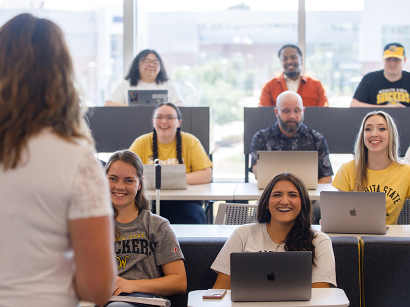 Students in Woolsey Hall.