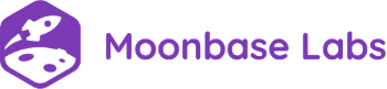 Purple rocket to the left of Moonbase Labs