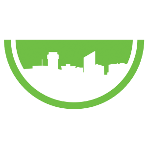 a green half circle with the city of wichita inside
