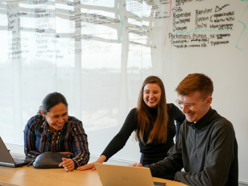 Berlin students working on a project