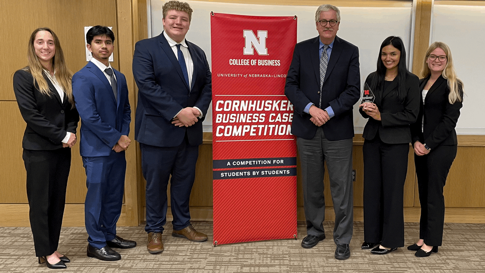 A team of five undergraduate students from the W. Frank Barton School of Business at Wichita State University earned finalist recognition at the Cornhusker Business Case Competition, a prestigious national event hosted by the Nebraska Business Honors Academy at the University of Nebraska–Lincoln.
