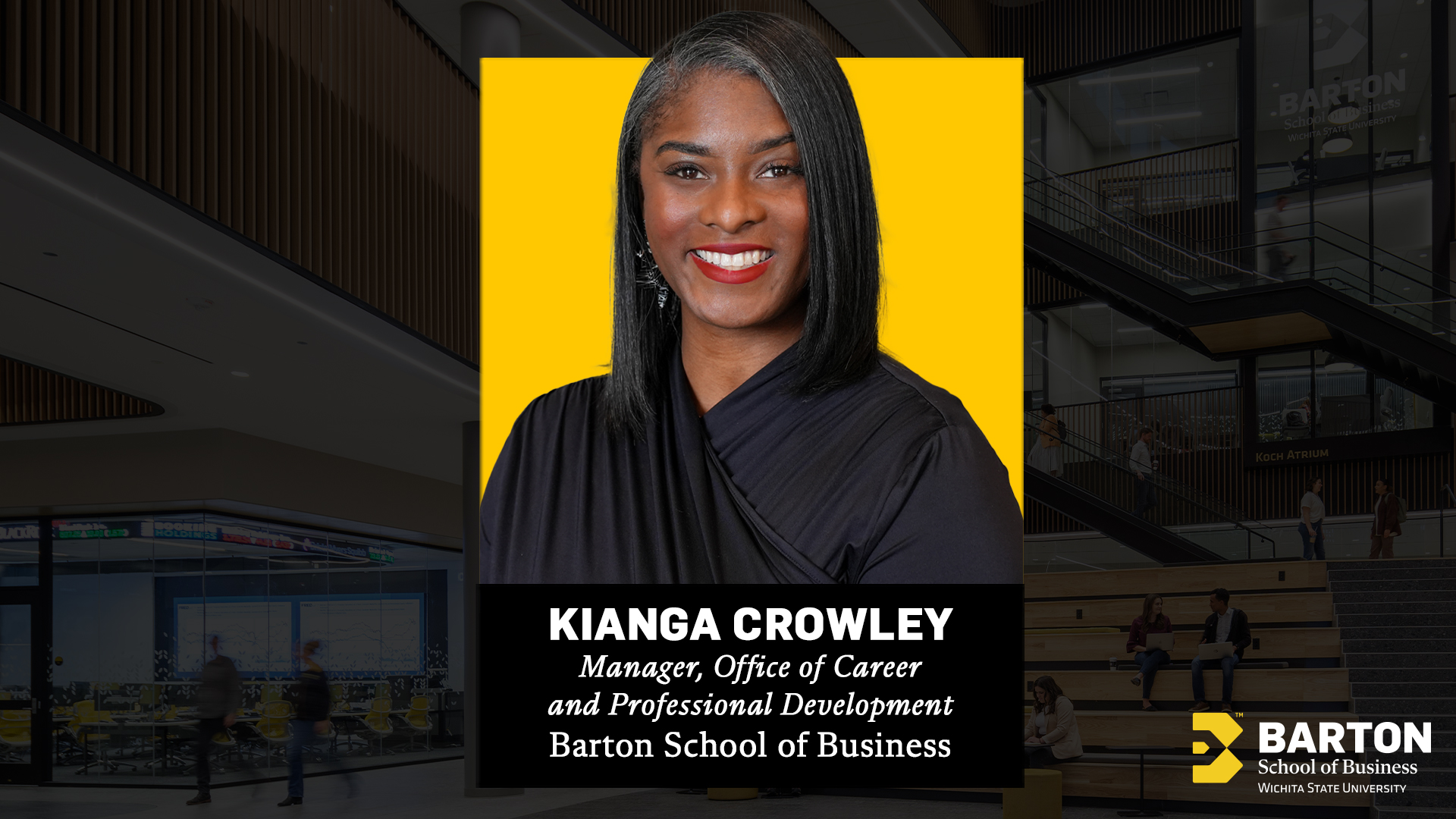 Kianga Crowley, the inaugural Manager of the Barton School’s Office of Career and Professional Development (OCPD).