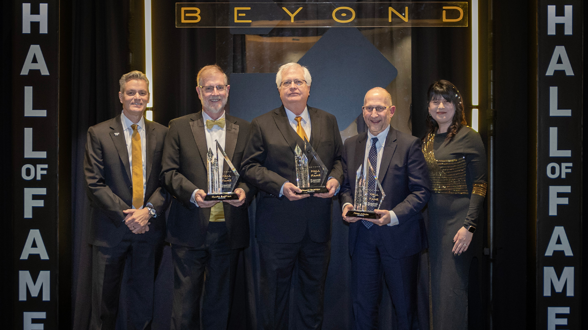 Rick Muma, Clark Bastian, Craig Barton, Harvey Jabara and Larisa Genin at the Barton School of Business Beyond Hall of Fame gala.