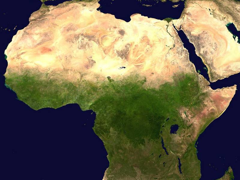 Satellite map of Africa