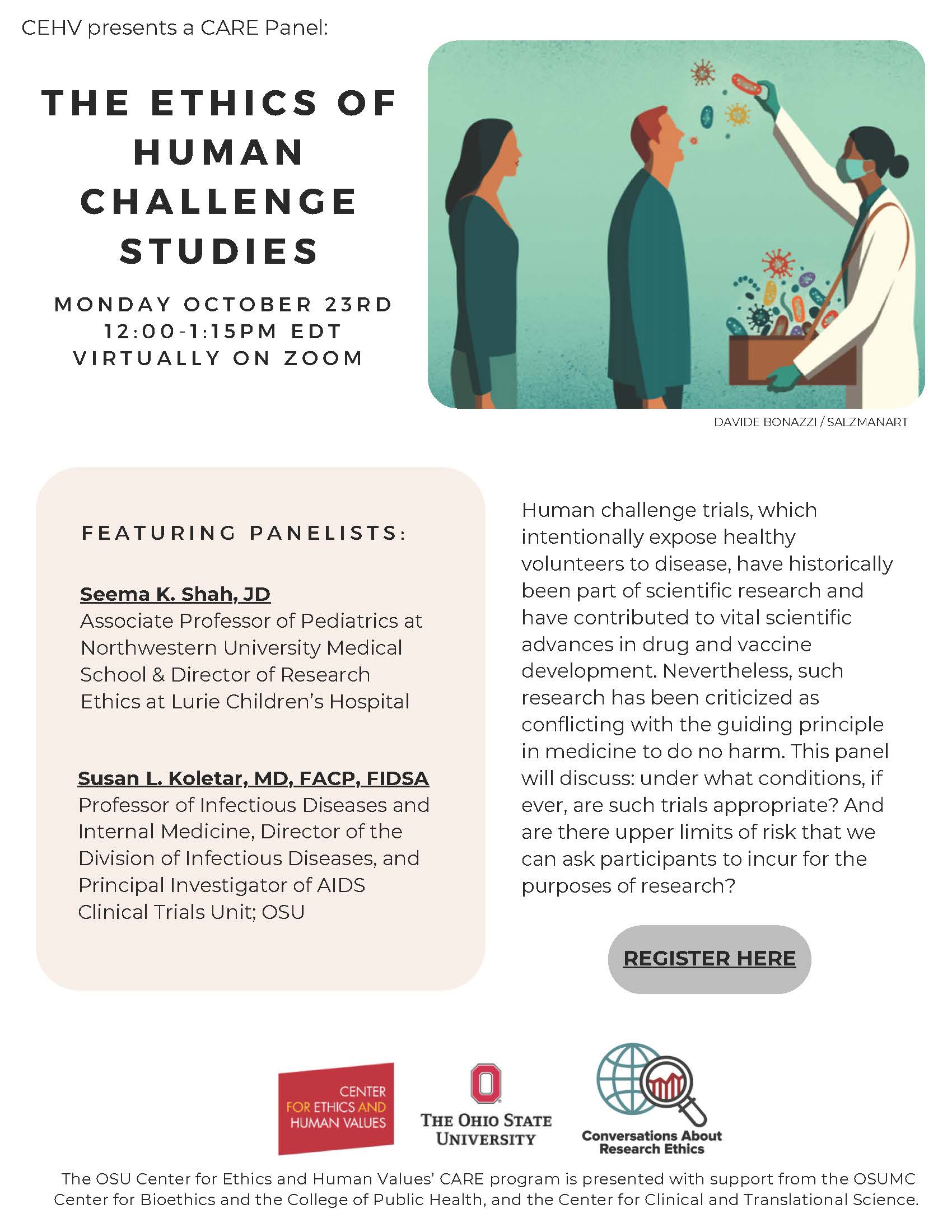 Flyer for the conference with sponsors and featured panelists