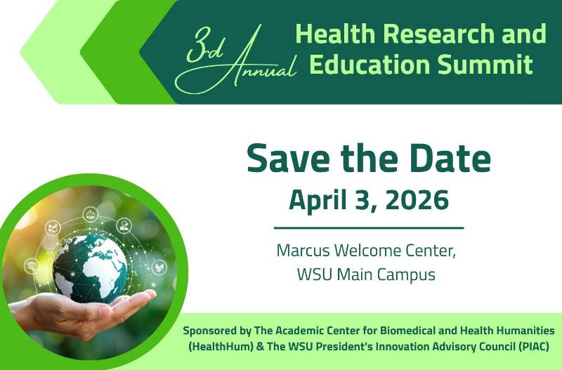 Flyer in bright green with image of a hand holding a green earth