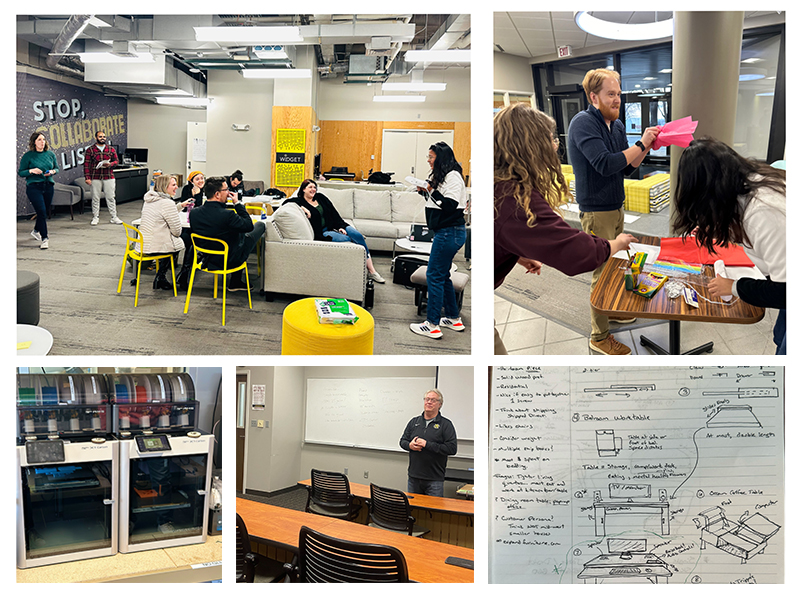 collage of photos of prototyping class