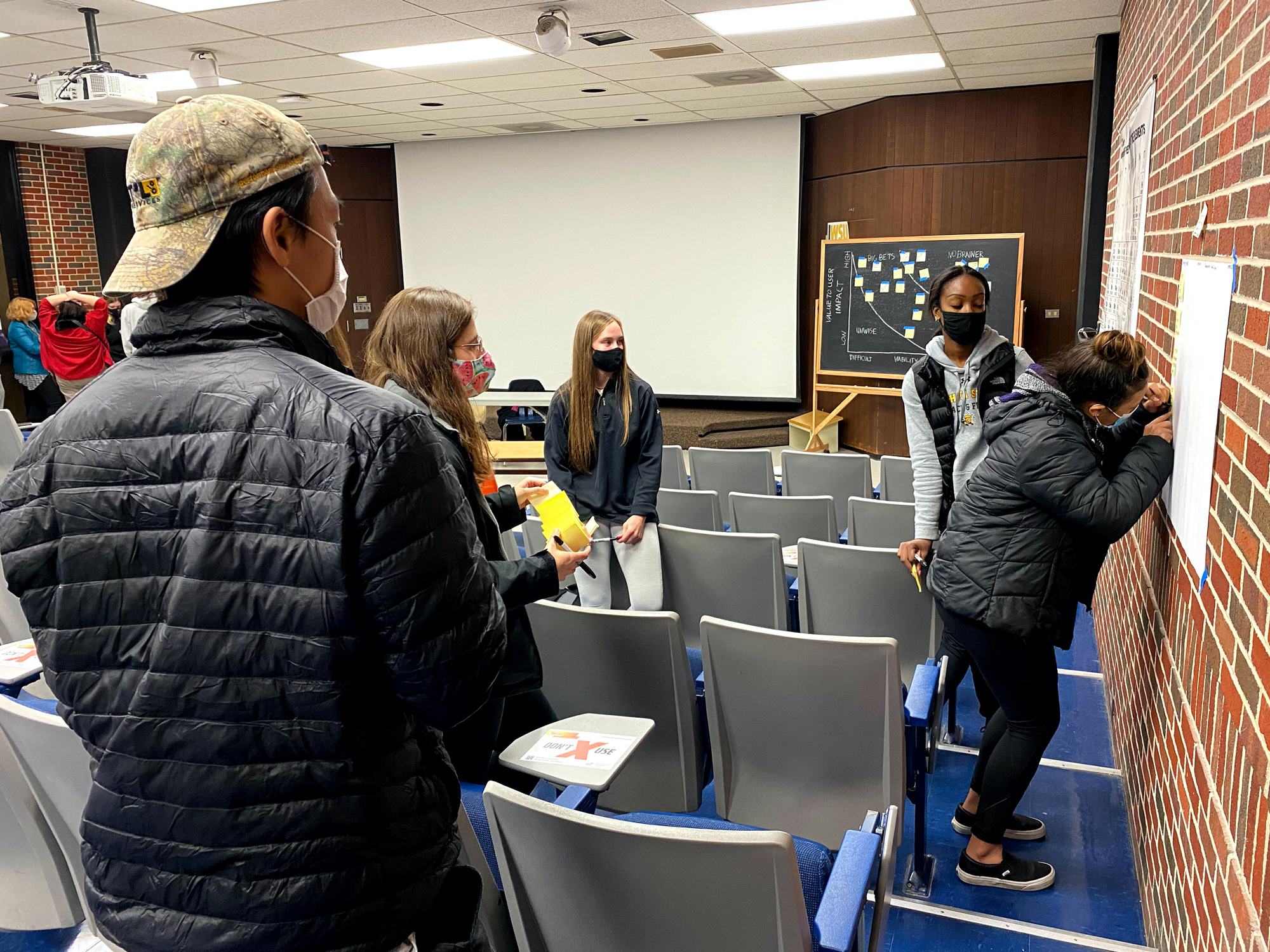 ID 300 Design Thinking & Innovation Class at work in Hubbard Hall