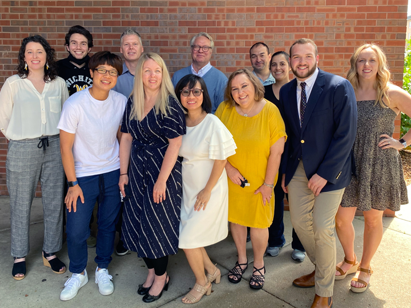 MID group photo from Spring 2021 Graduation outside of Devlin Hall