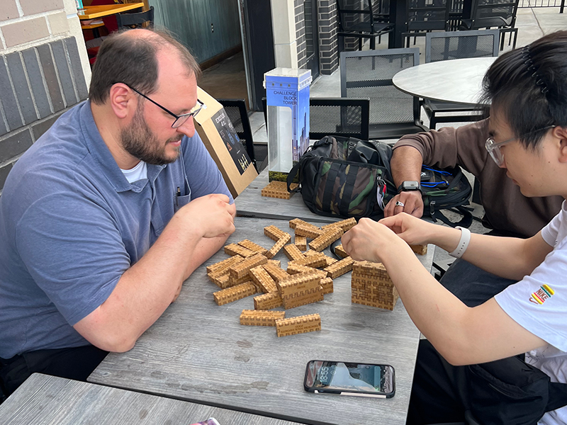 Aiden and Richard playing a game