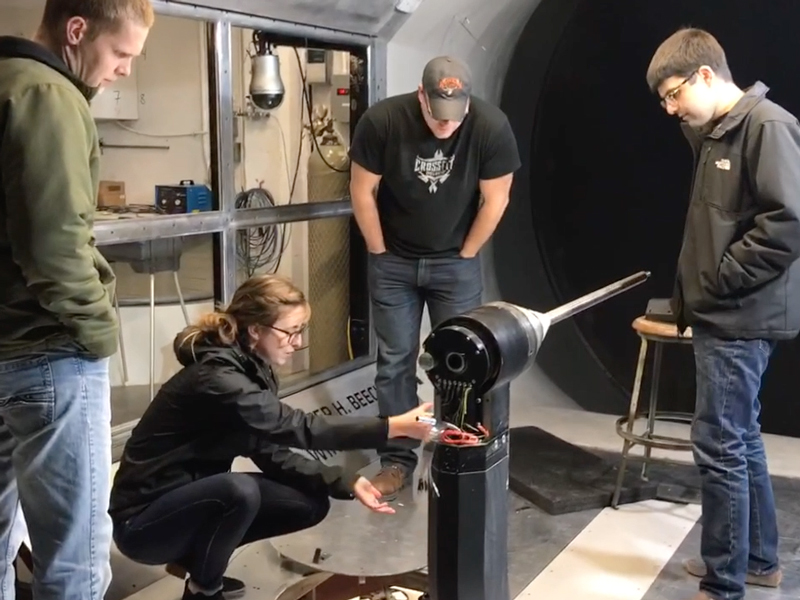 Students in the Beech Wind Tunnel