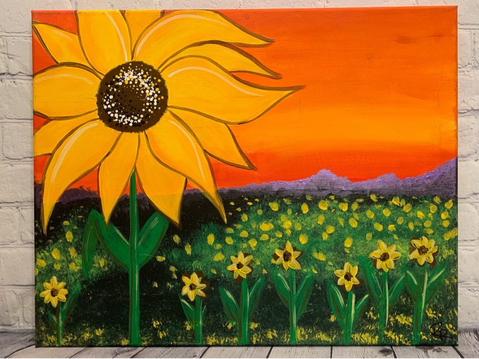 sunflower image for artsy bee painting class