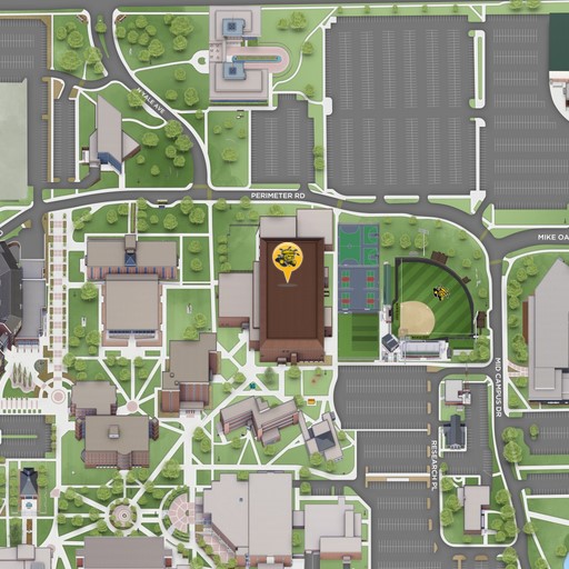 Map of Wichita State Heskett Center