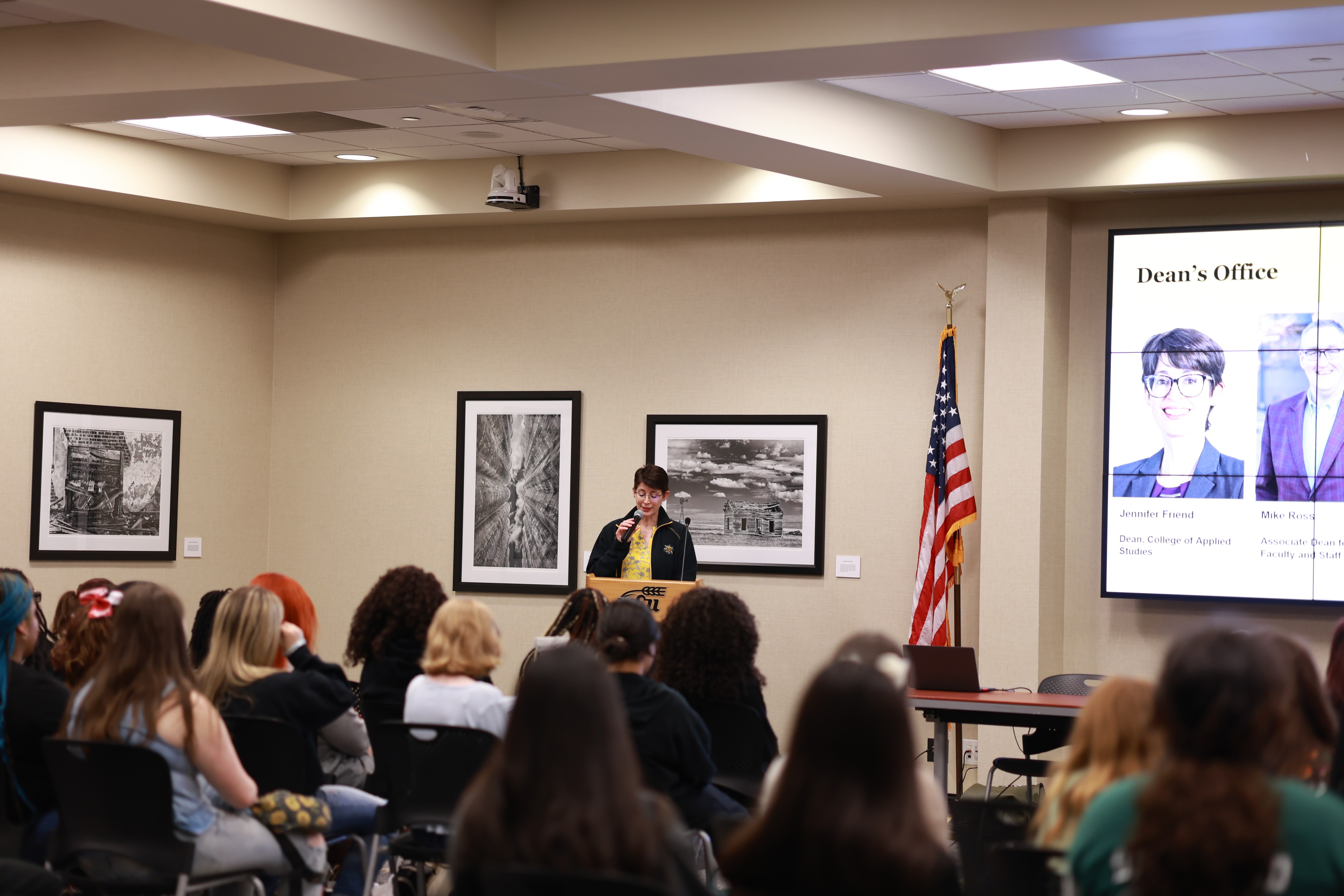 Dean Jennifer Friend speaking during CED Future Educators Day