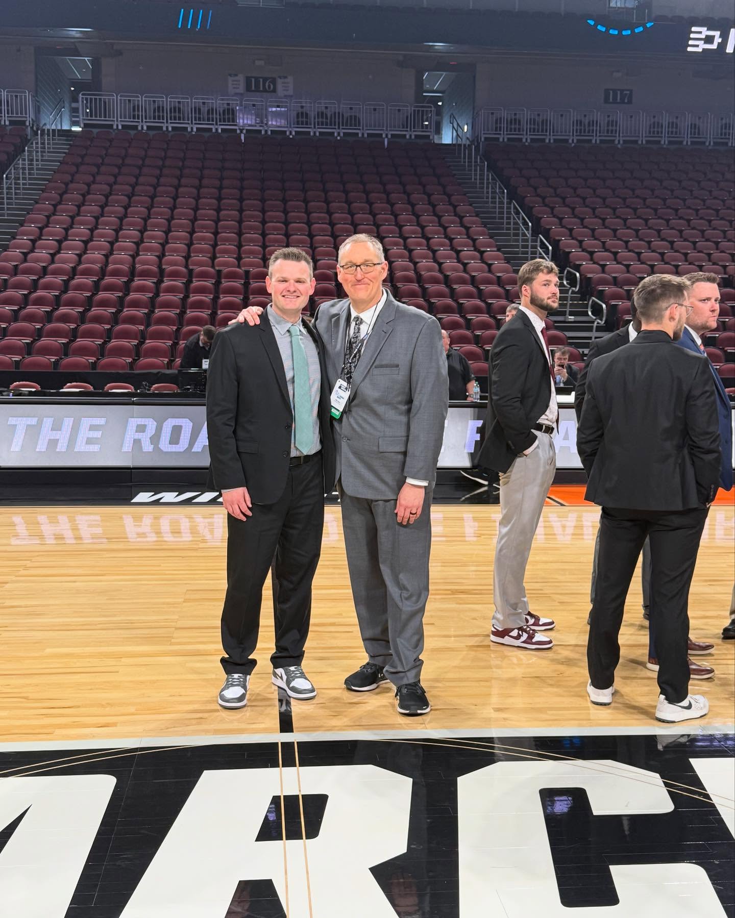 Tournament Communication Coordinator, Dr. Mike Ross and Assistant Media Coordinator and SLS alum, Christopher Elmore