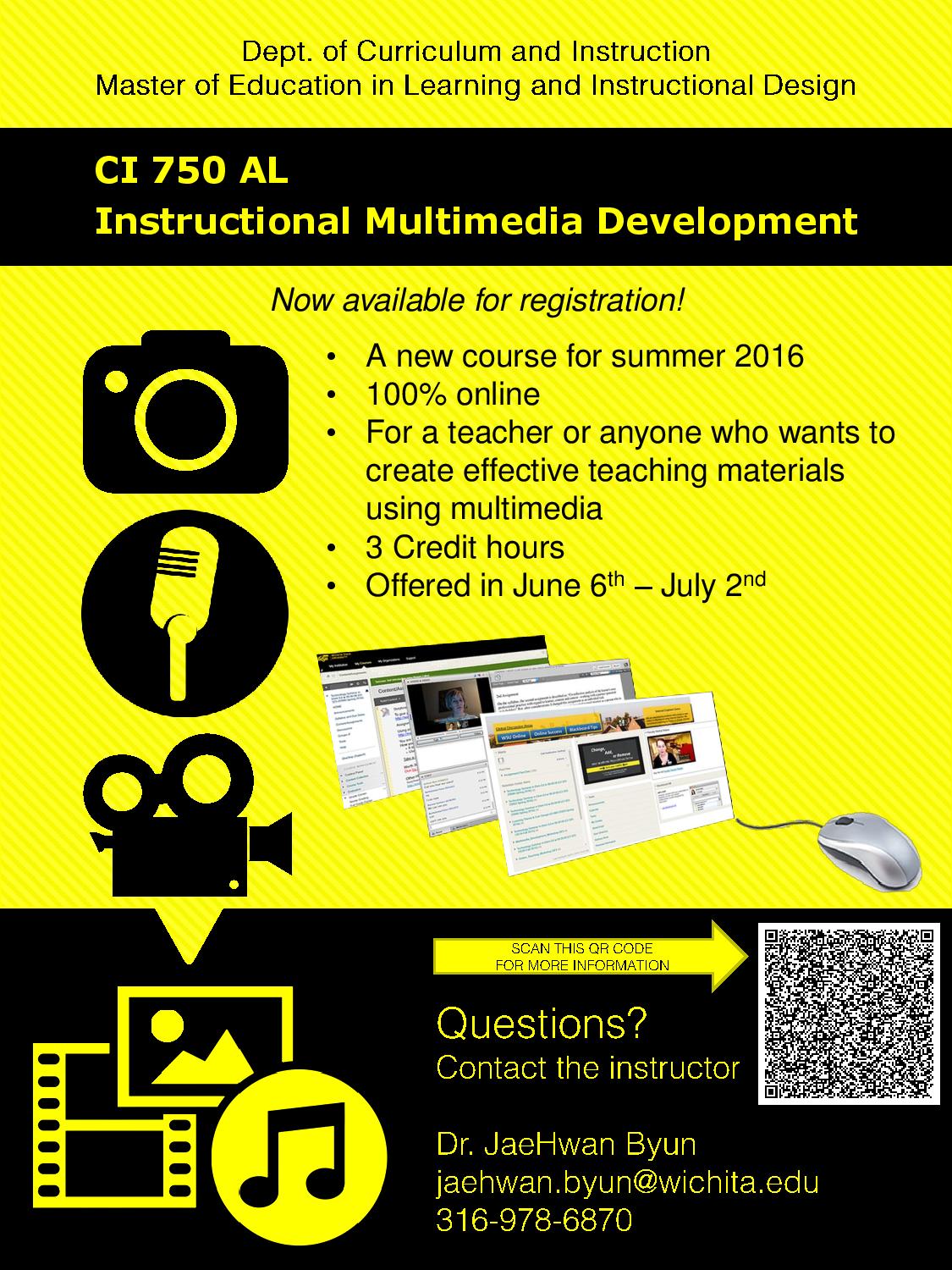 Informational flier image for Instructional Media Development