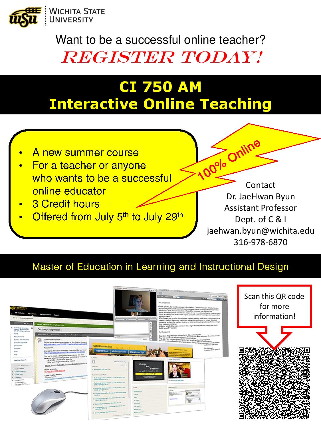Interactive Online Teaching flier image