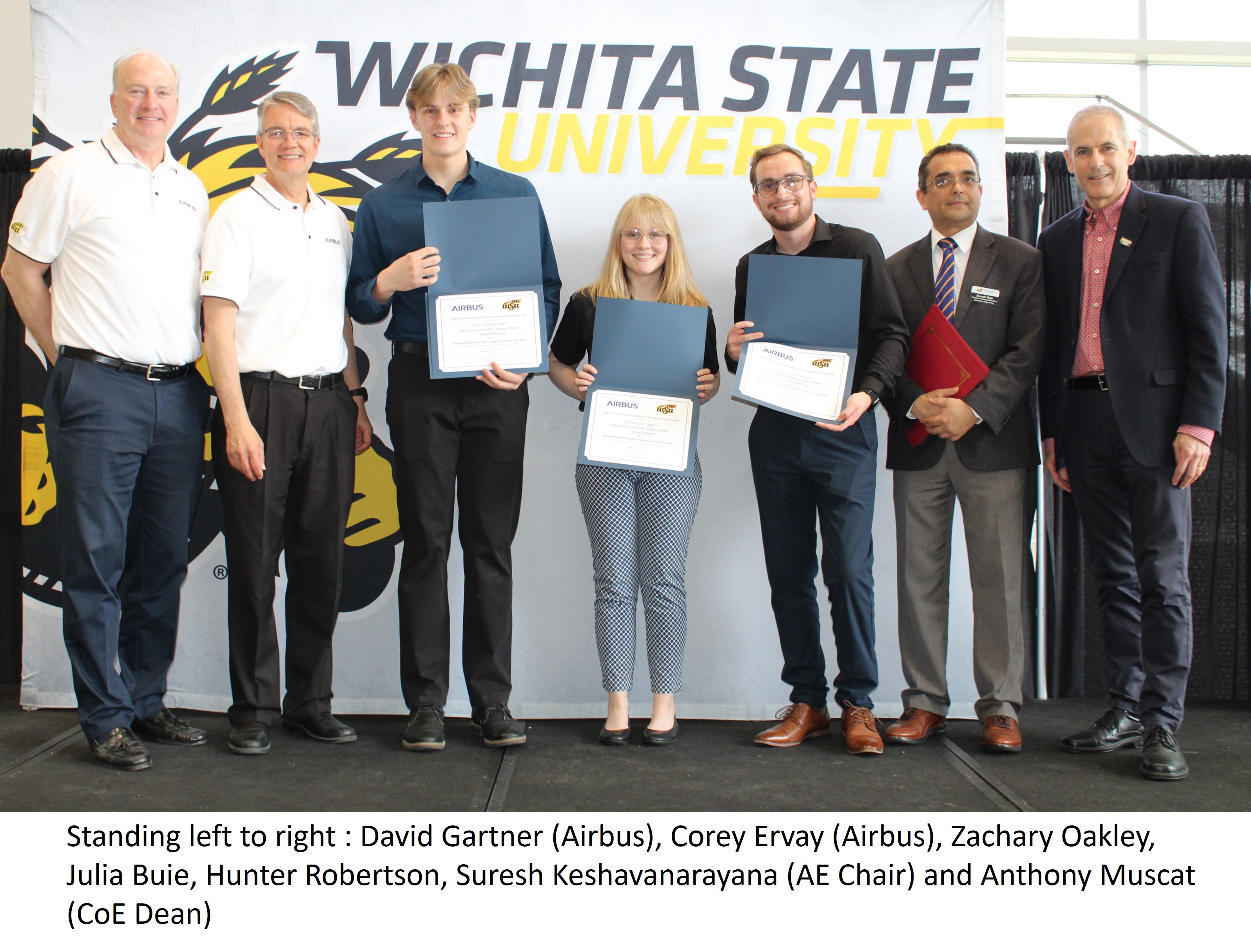 Second Place winners along with AirBus and CoE representatives