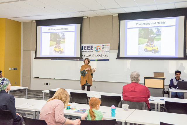 Needs of Children: Ms. Beth Watkins, WSU GoBabyGo co-Founder, giving an overview of the needs for ride on cars