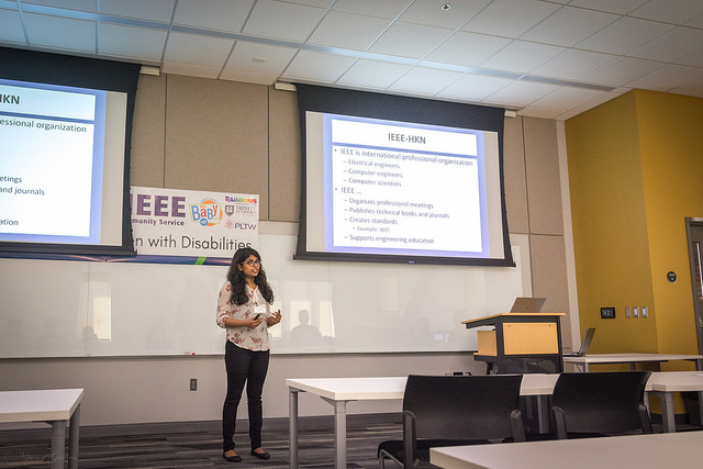 IEEE HKN: Nimanthi, IEEE-HKN Epsilon Xi Chapter President, giving an overview of IEEE-HKN