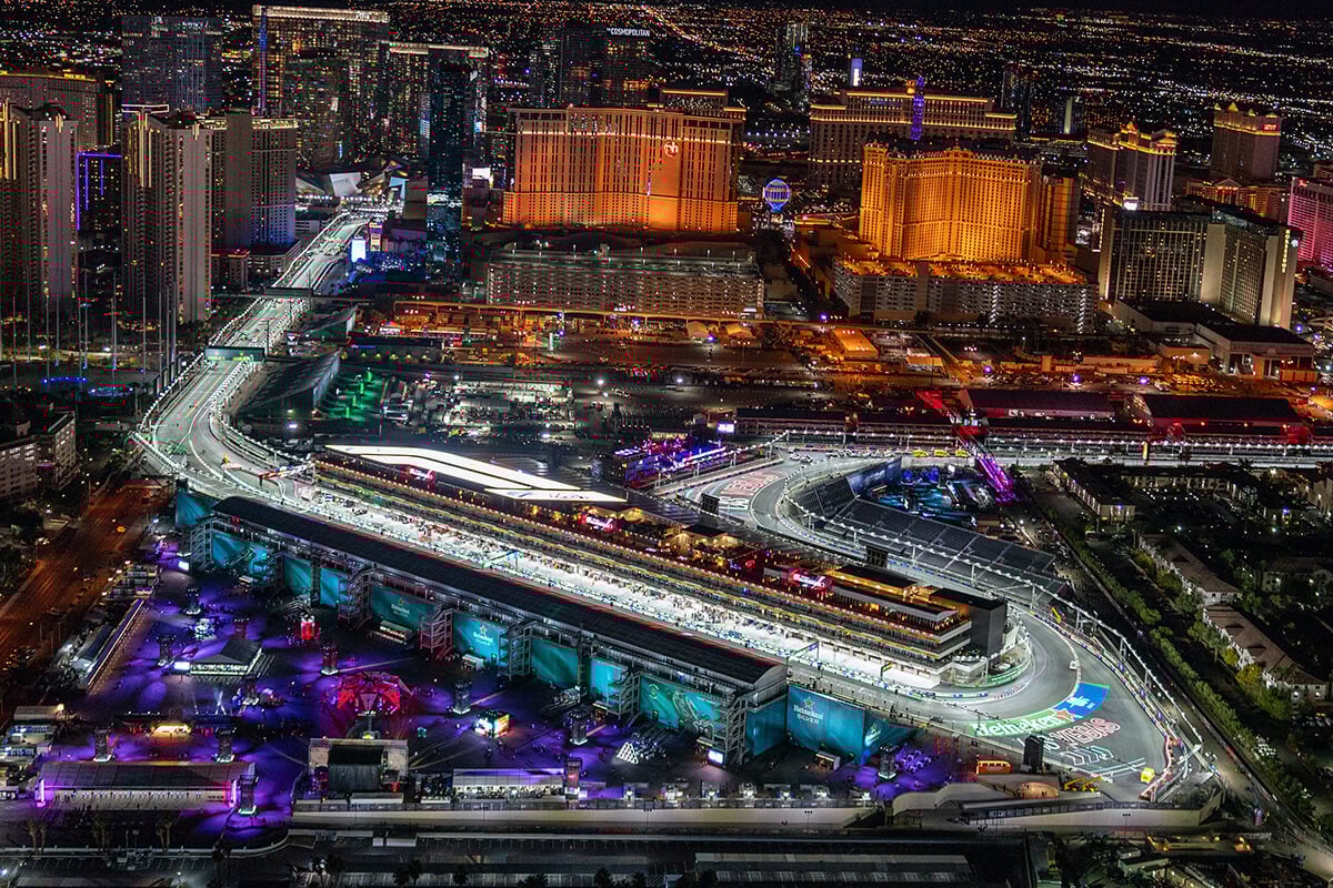Birdseye view of the Las Vegas Grand Prix track