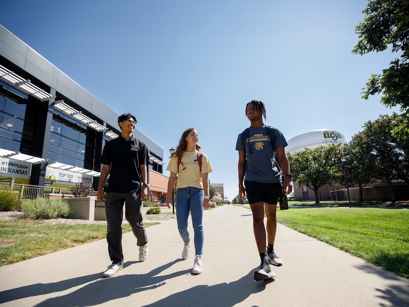 Students walking on campus