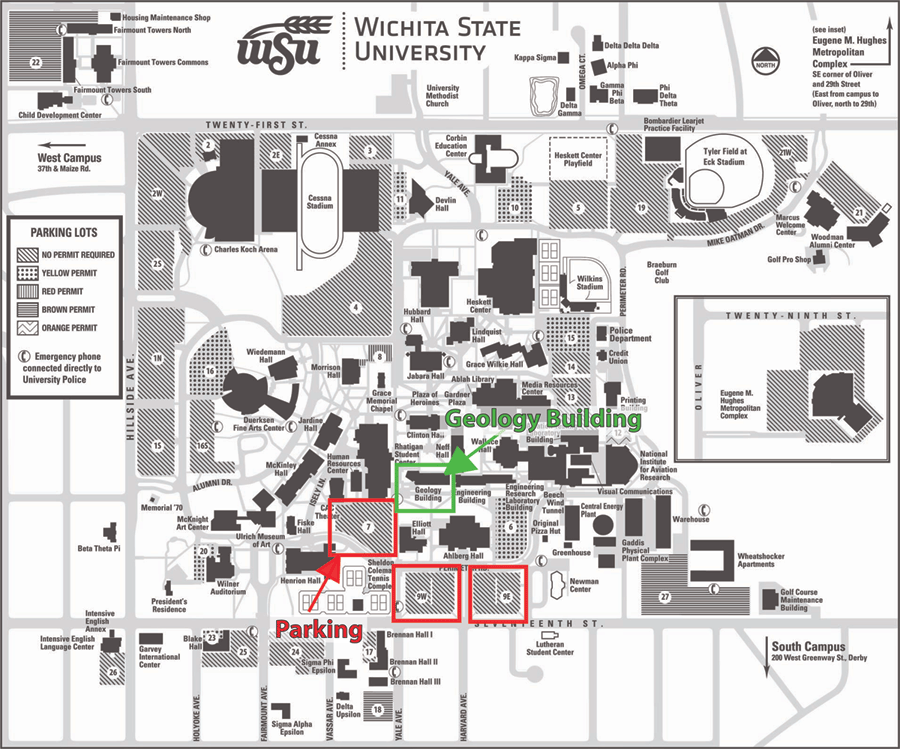 wichita state university map Department Location Map
