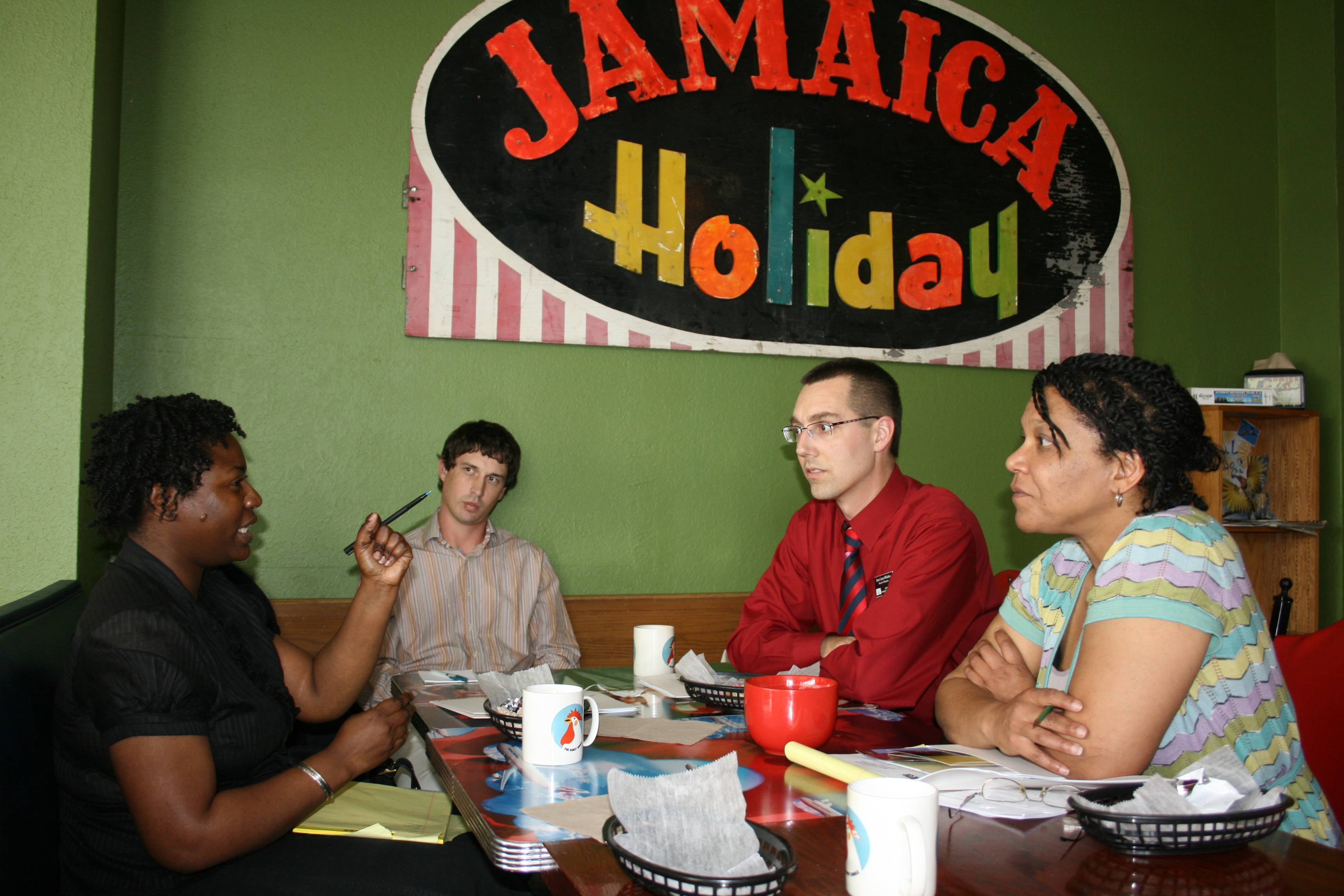 Donna Rae Peason discusses plans for an event.