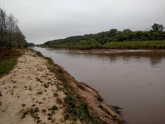 Ninnescah River on a cloudy day.