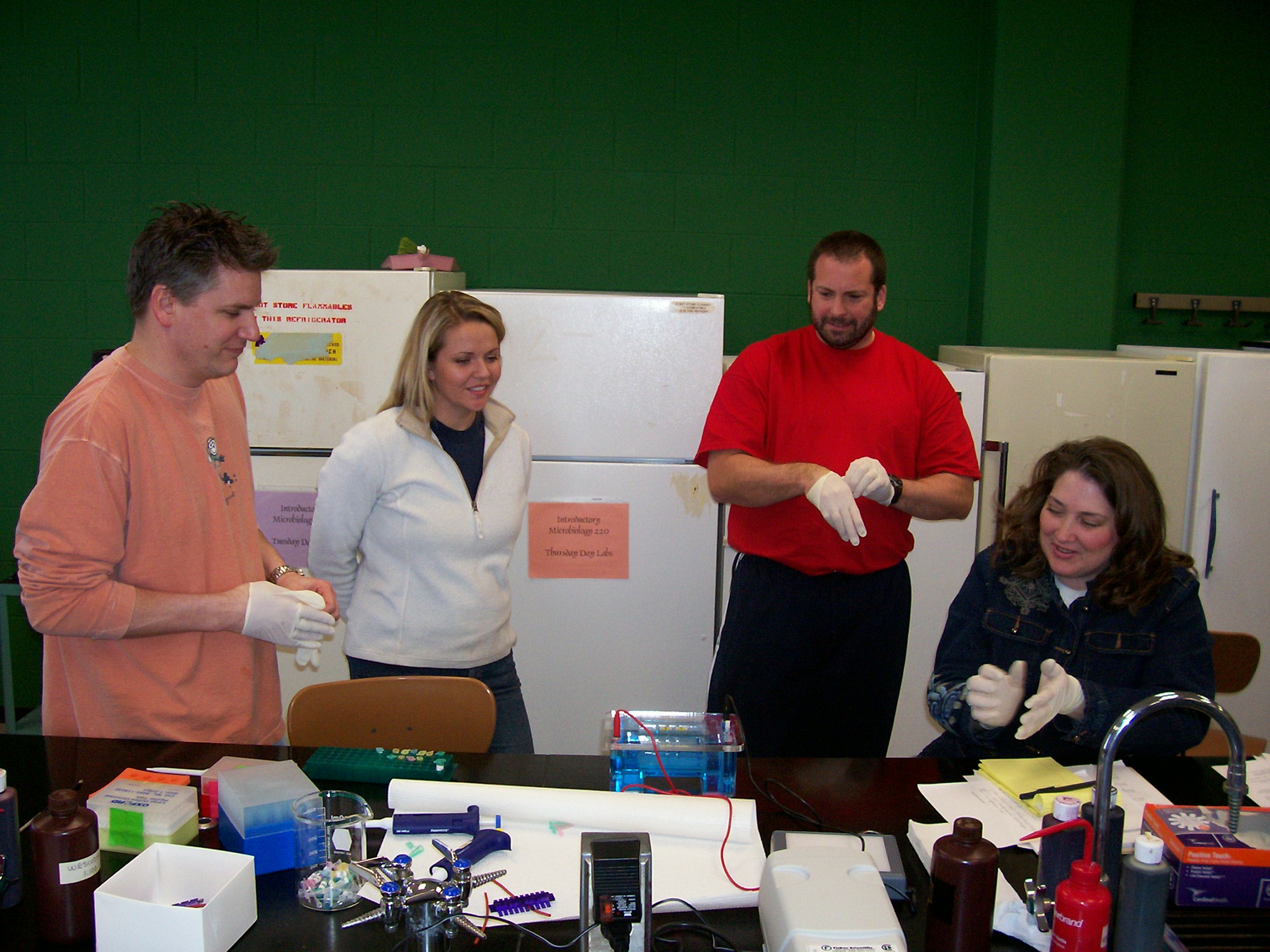 Teachers in lab