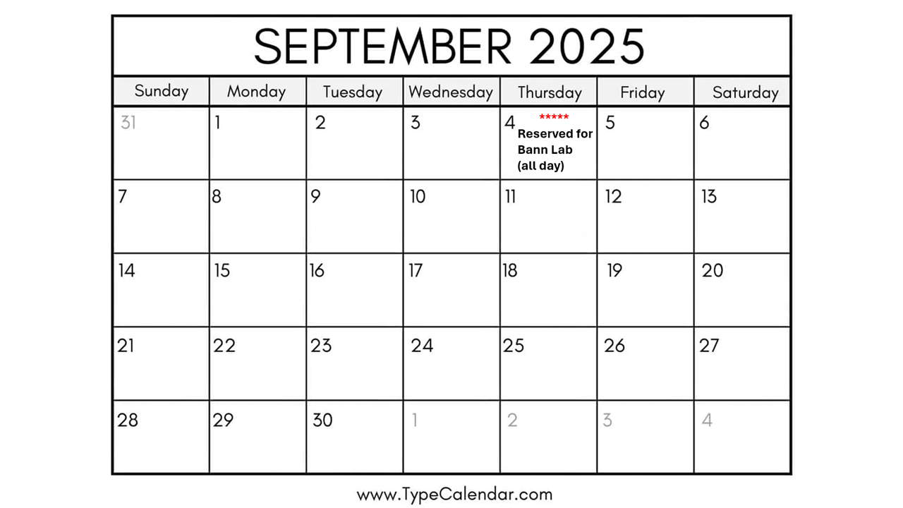 NMR reservation schedule for September 2025