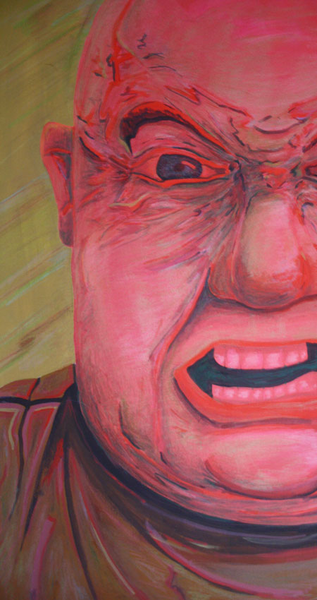 Angry Andy Goache paint and color pencil