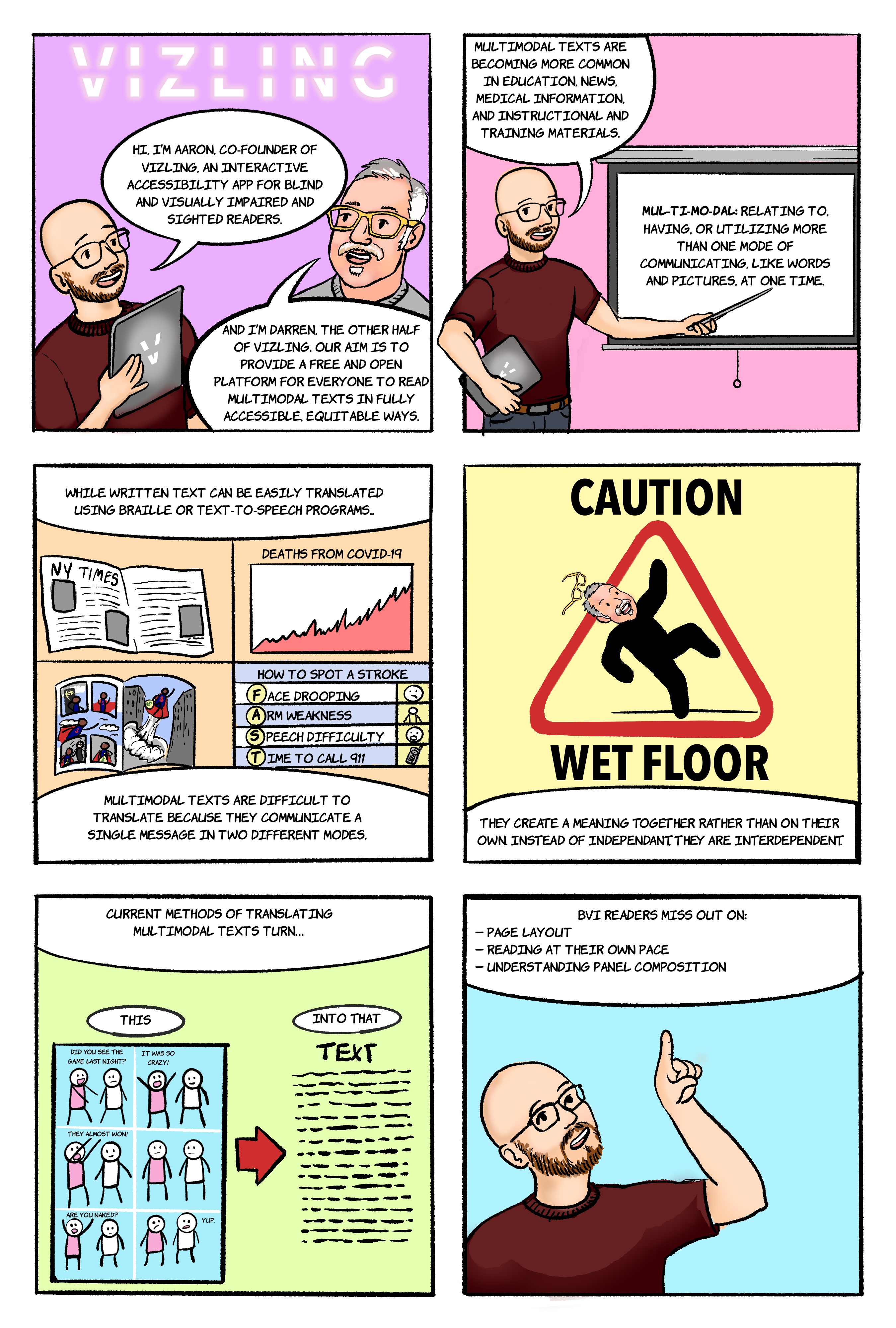 Page 1 of the comic. Text version is presented alongside the comic.