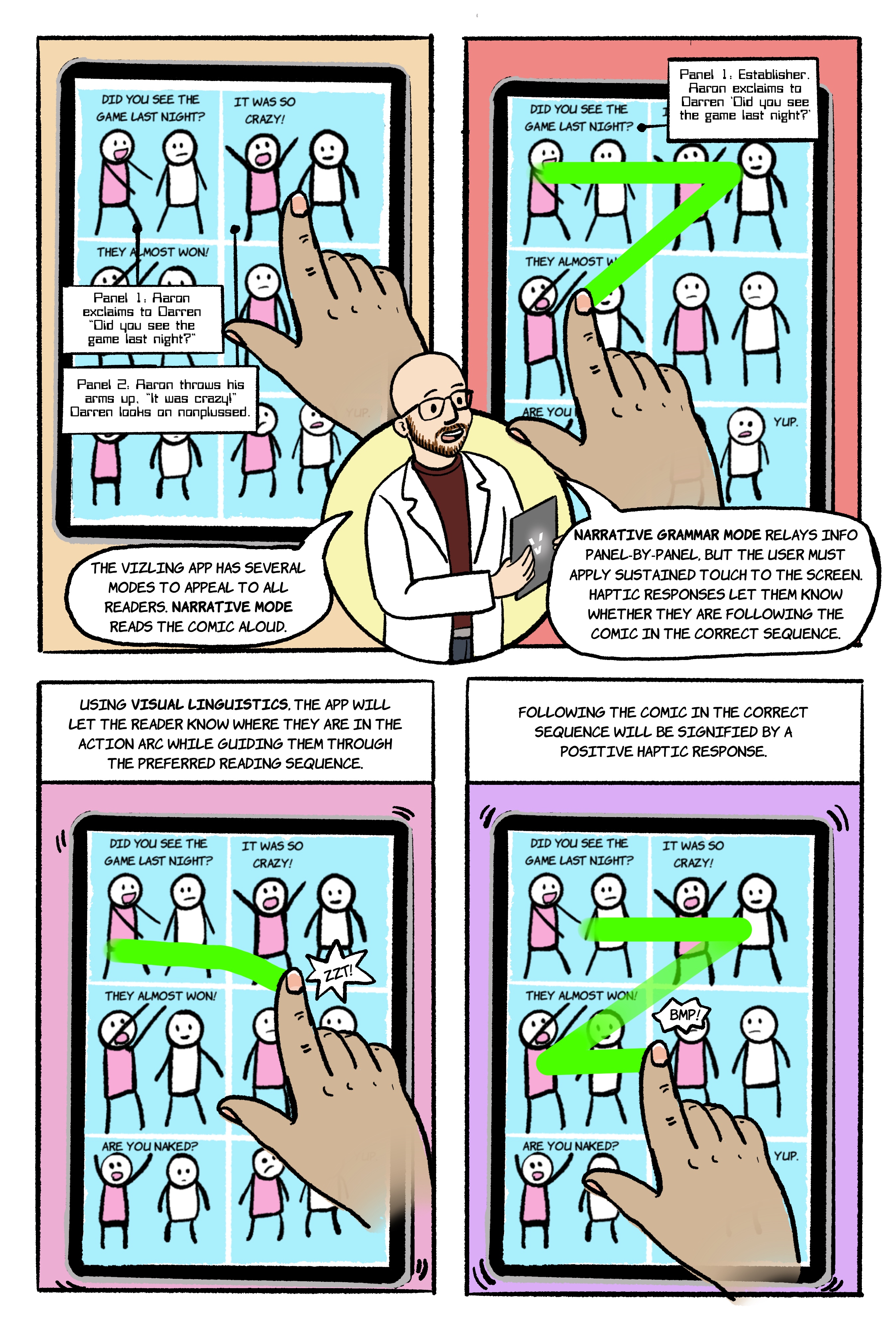 Vizling page 4 - Text version is presented alongside the comic.