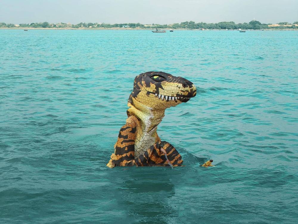 swimming dino