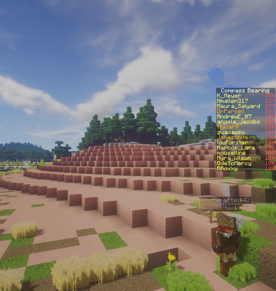Screenshot of steps in Minecraft