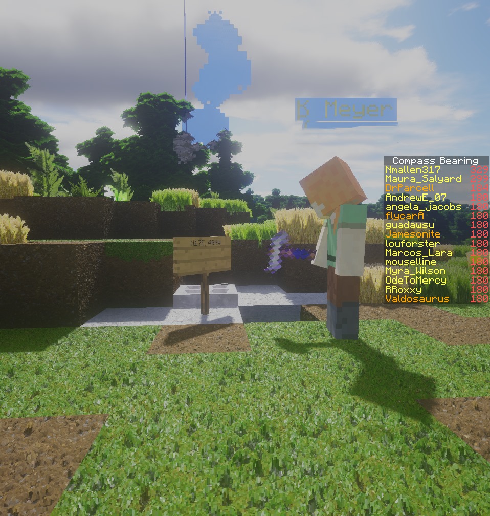 Screenshot of character standing in Minecraft